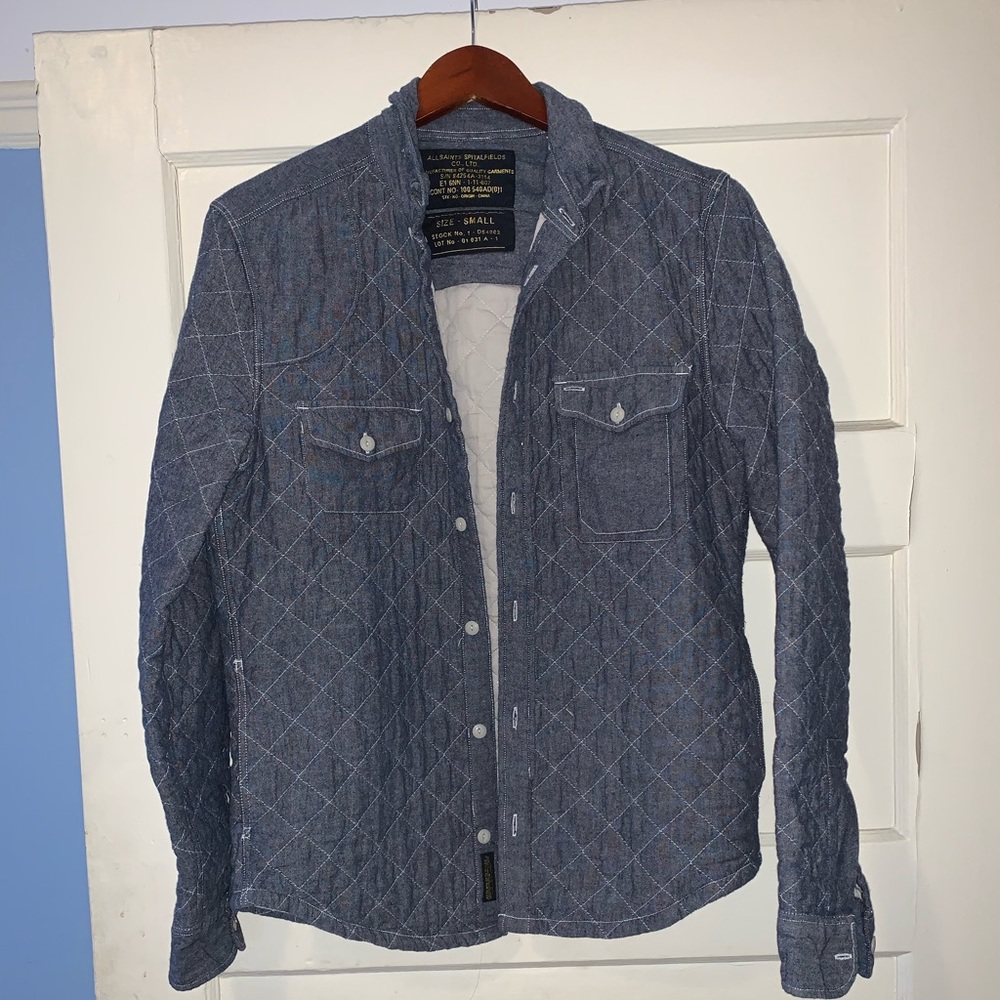 All Saints diamond quilt shirt jacket